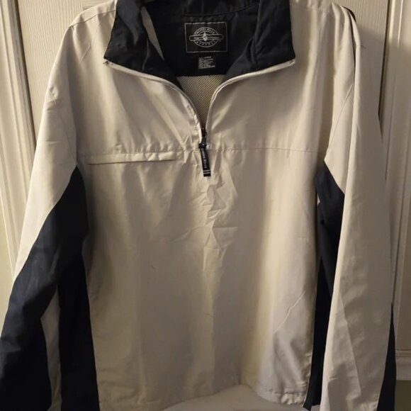 Charles River Apparel Dark Blue/ White Windbreaker with Water-Resistant Fabric - Picture 1 of 7